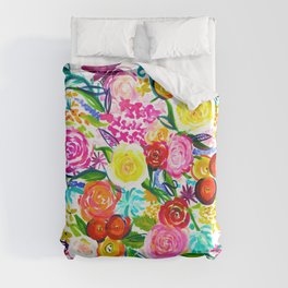 Neon Summer Floral // Small print Duvet Cover