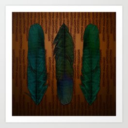 Brass and feathers Art Print