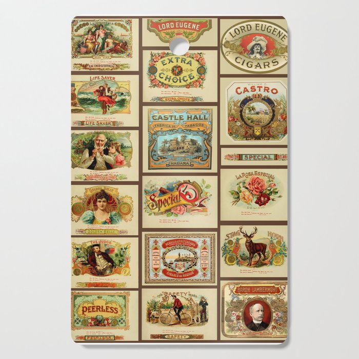 Vintage cigar box labels Cutting Board