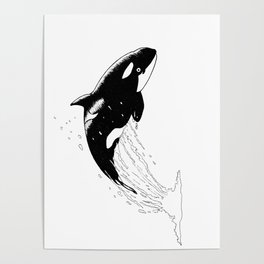 Jumping Orca Poster