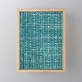 Vintage Guatemalan Textile Pattern in Blue Framed Mini Art Print