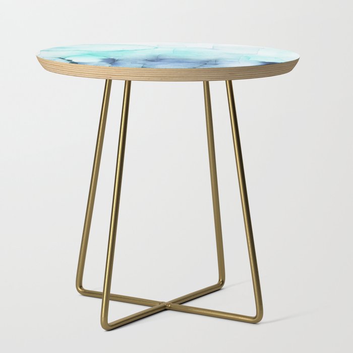 Wanderlust Teal Blue Watercolor Side Table