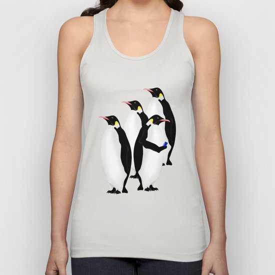 Penguin On A Mobile Device Unisex Tank Top