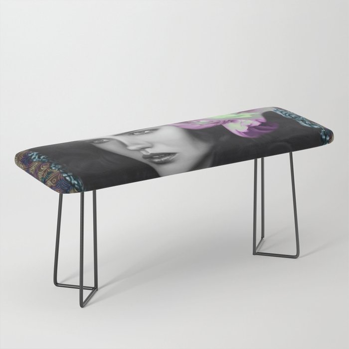 Flower Ladies Collection oi1 -63 Contemporary Eclectic Modern Victorian Digital Artwork Bench