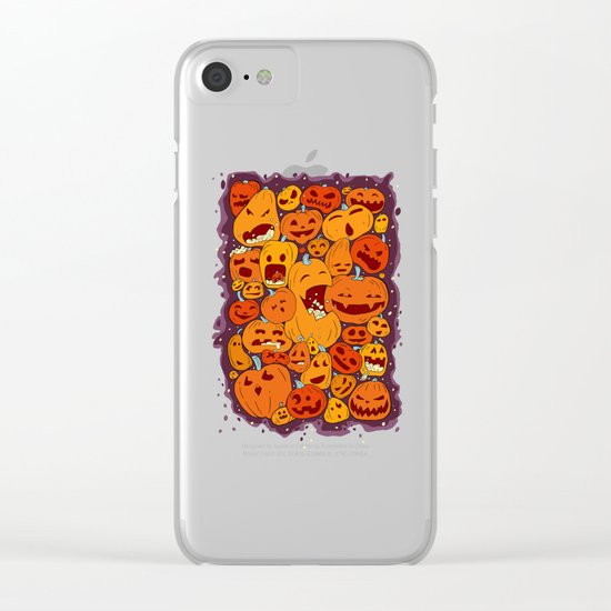 Halloween pumpkin pattern Clear iPhone Case