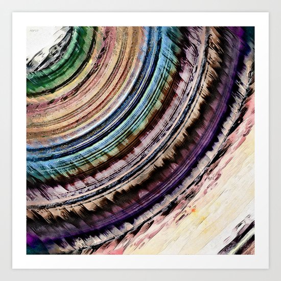 Abstract Textural Rings Art Print