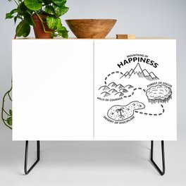 Motivational Map to Mountains of Happiness Credenza
