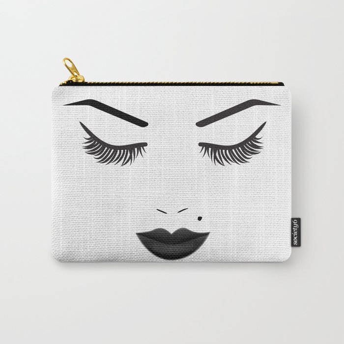 Black Lips Beauty Face Carry-All Pouch