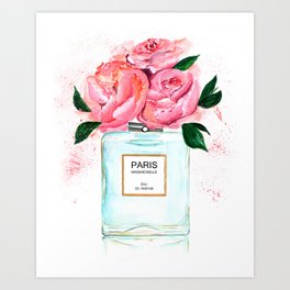Paris perfume Floral Art Art Print