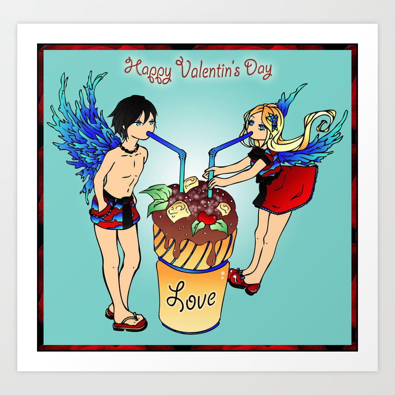 Happy Valentine S Day Anime Art Print By Kagami868 Society6
