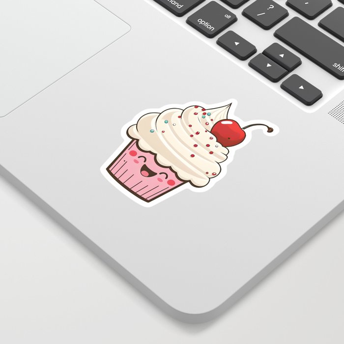 The sweetest little cupcake smiling at you Sticker
