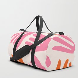Big Cutouts Papier Découpé Abstract Pattern in Retro Orange Pink Cream  Duffle Bag