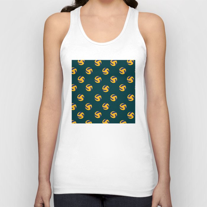 Green Volleyball Print Sports Lover Pattern Tank Top