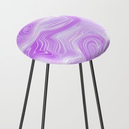 Aesthetic Soft Lilac Crystal Marble Counter Stool