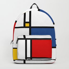 Mondrian color pattern Geometric Red Yellow Blue Backpack