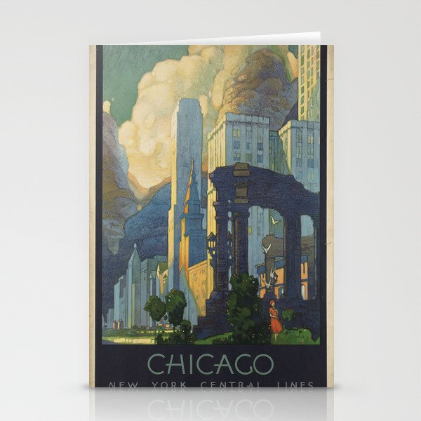 chicago vintage poster Stationery Cards