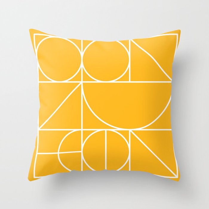 Modern Geometric 77 Yellow Throw Pillow