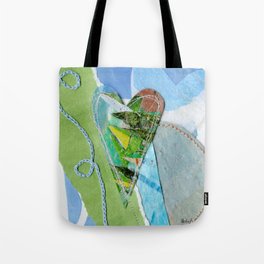 Green Heart with a Swirl Tote Bag
