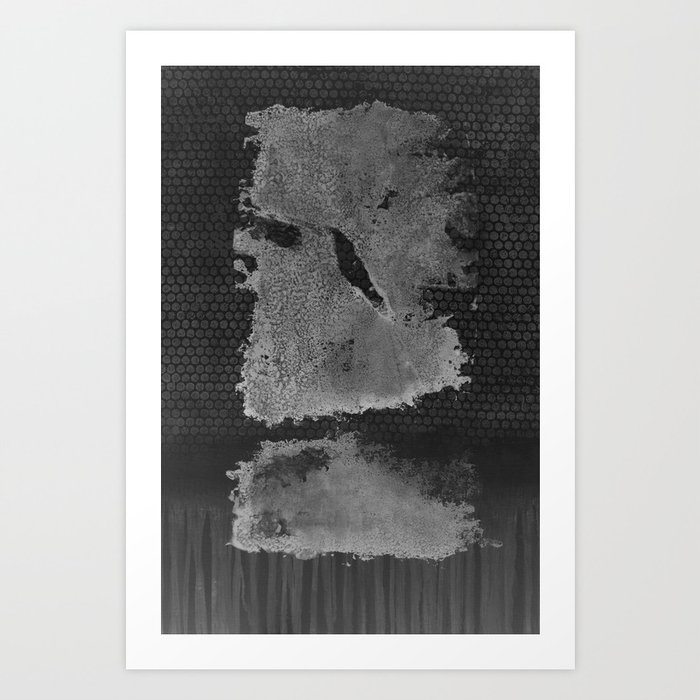 Black gray abstract Art Print