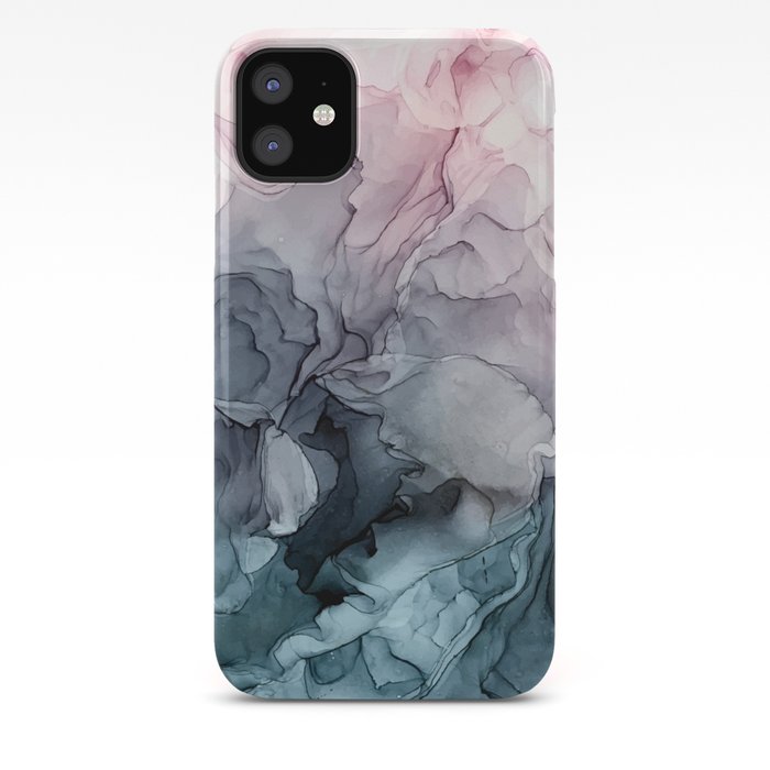 Blush And Payne S Grey Flowing Abstract Painting Iphone Case By