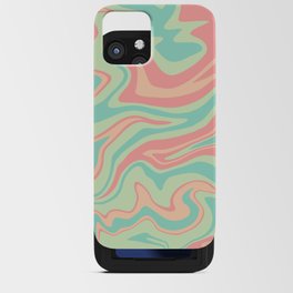 Dreamy Modern Abstract Liquid Swirl Pattern in Soft Pastel Blush Pink and Mint Turquoise Color iPhone Card Case