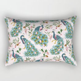 Ornamented Peacocks - Winter Holiday Rectangular Pillow