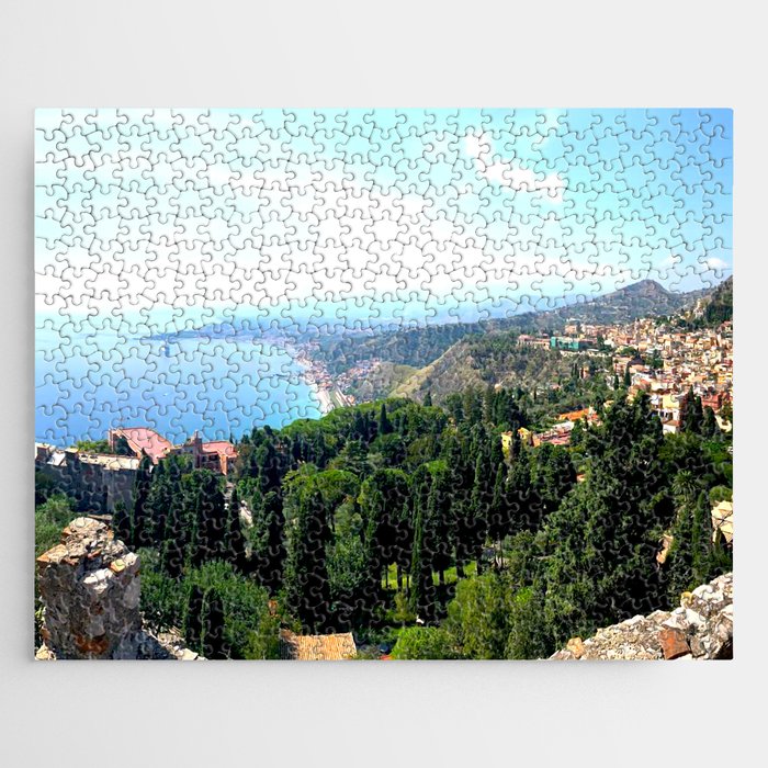 Tormina aCity On Sicily Italy coast panorama Jigsaw Puzzle