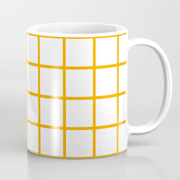 GRID DESIGN (ORANGE-WHITE) Coffee Mug