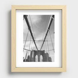 Brooklyn Bridge | Black and White Photography | New York City Recessed Framed Print