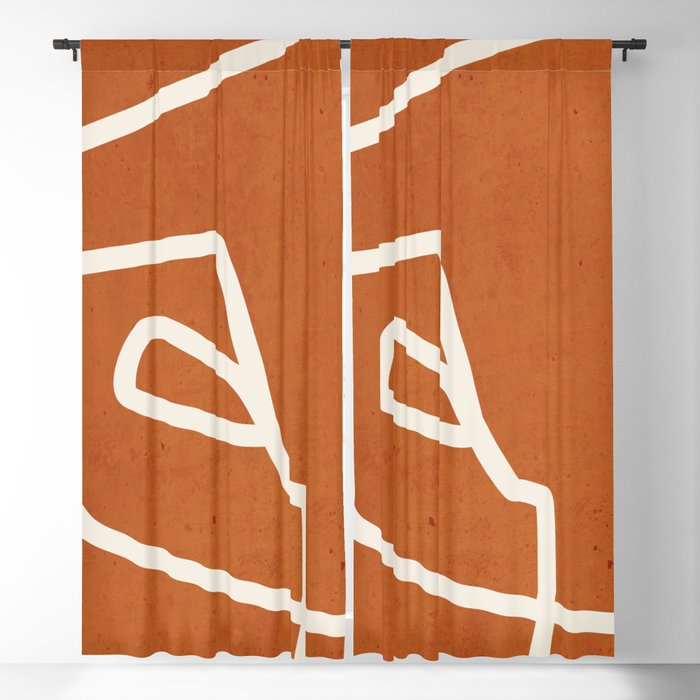 abstract minimal 57 Terracota Blackout Curtain