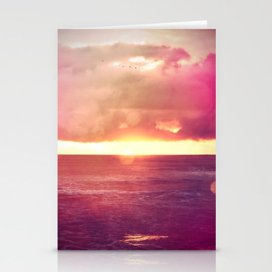 Ocean Sunset Bokeh Stationery Cards