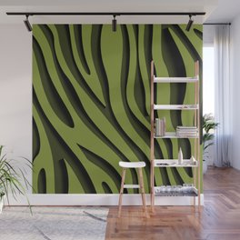 Green Zebra 3D Modern Art Collection Wall Mural