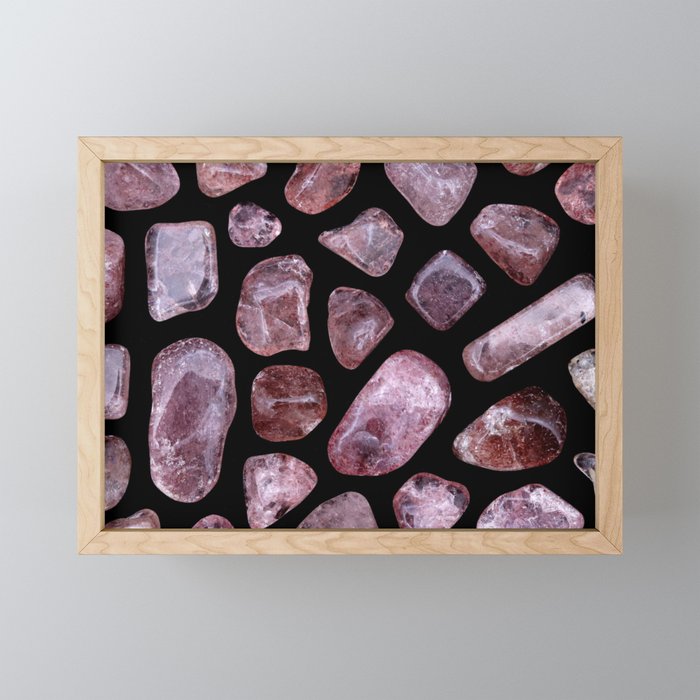 Strawberry Quartz Gemstones Framed Mini Art Print