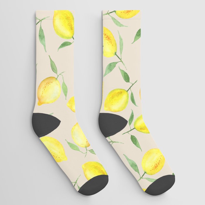 Watercolor lemon Socks