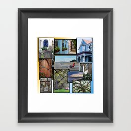 Charleston collage Framed Art Print