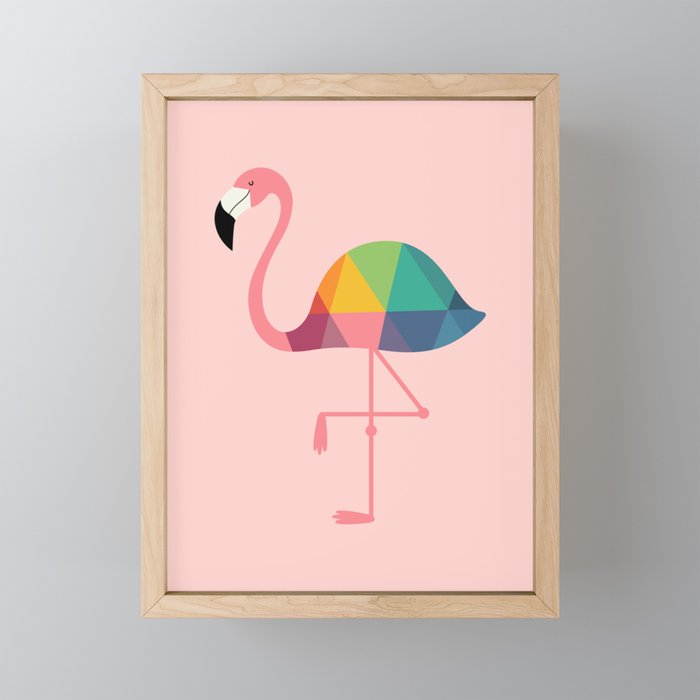 Rainbow Flamingo Framed Mini Art Print