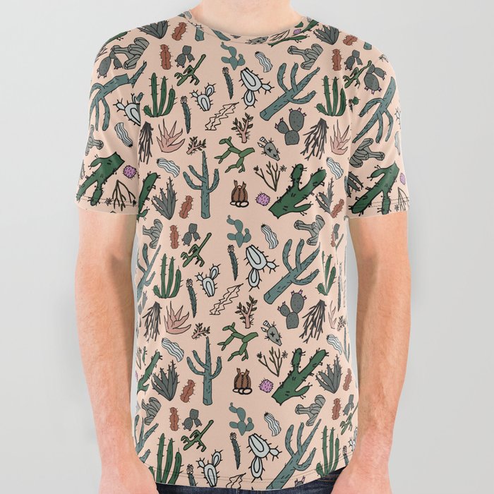 Cacti Pattern All Over Graphic Tee