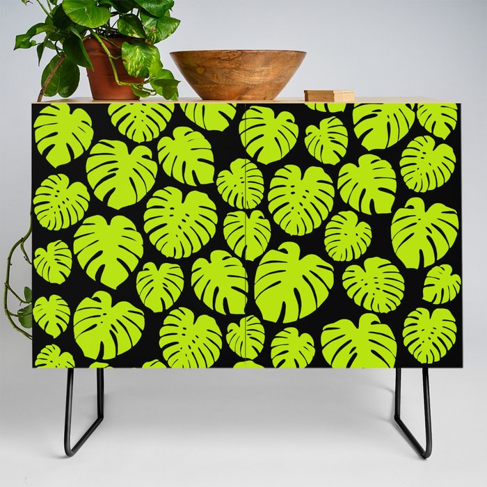 Monstera - Lime Green Credenza