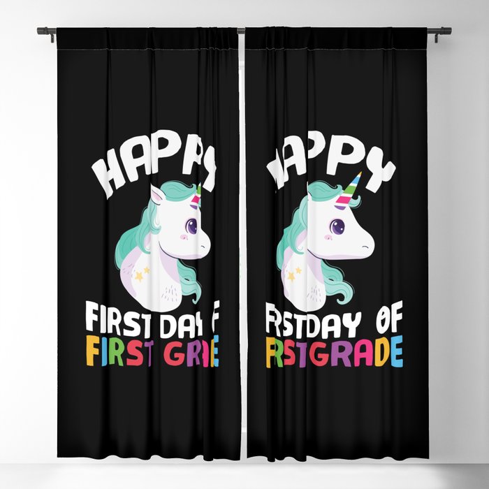 Happy First Day Of First Grade Unicorn Blackout Curtain