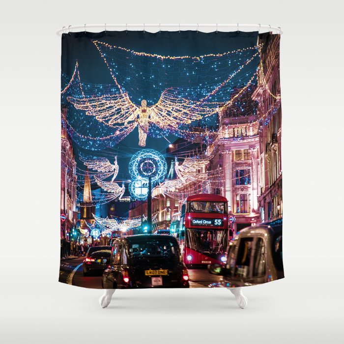 London Christmas Lights (Color) Shower Curtain