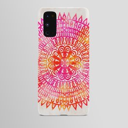 Bohochic Watercolor Mandala red yellow pink Android Case