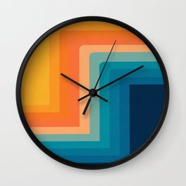 Retro 70s Color Lines Wall Clock