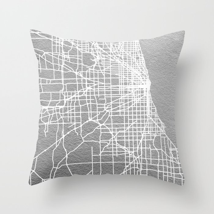Chicago map Throw Pillow