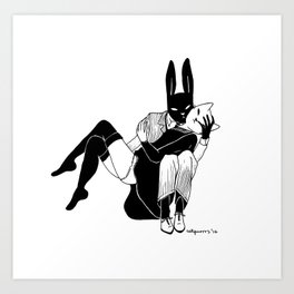 Bunny love Art Print