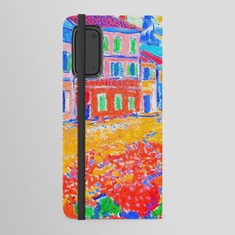 Restaurant de la Machine at Bougival by Maurice de Vlaminck ( famous Fauvist painting digitally enhanced by WatermarkNZ Press.)  Android Wallet Case