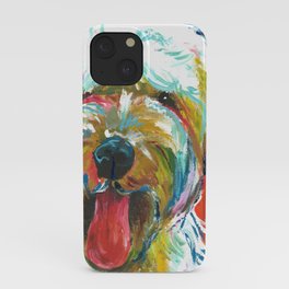 Soft-Coated Wheaten Terrier // Colorful  iPhone Case | Mixed Media, Painting, Animal, Abstract 
