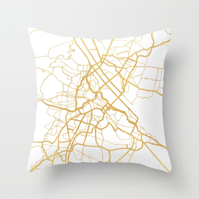 VIENNA AUSTRIA CITY STREET MAP ART Throw Pillow
