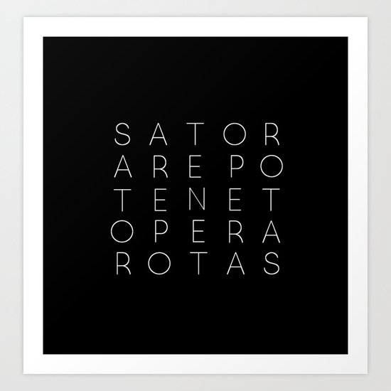 Sator Square Modern Witch Typorgraphy On Black Art Print By Mamabees Society6