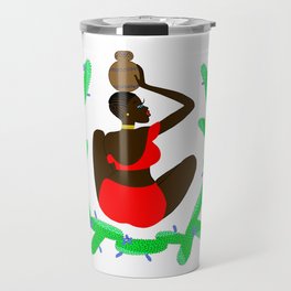 African woman with a vessel Travel Mug