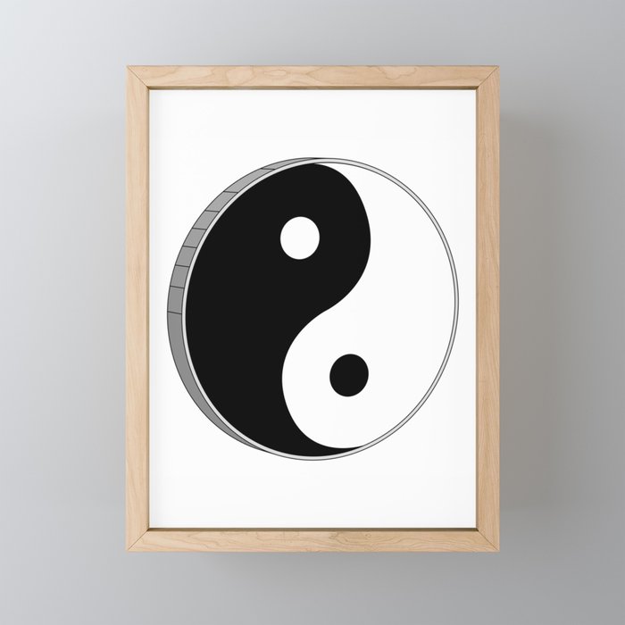 Yin Yang Black And White Symbol Framed Mini Art Print